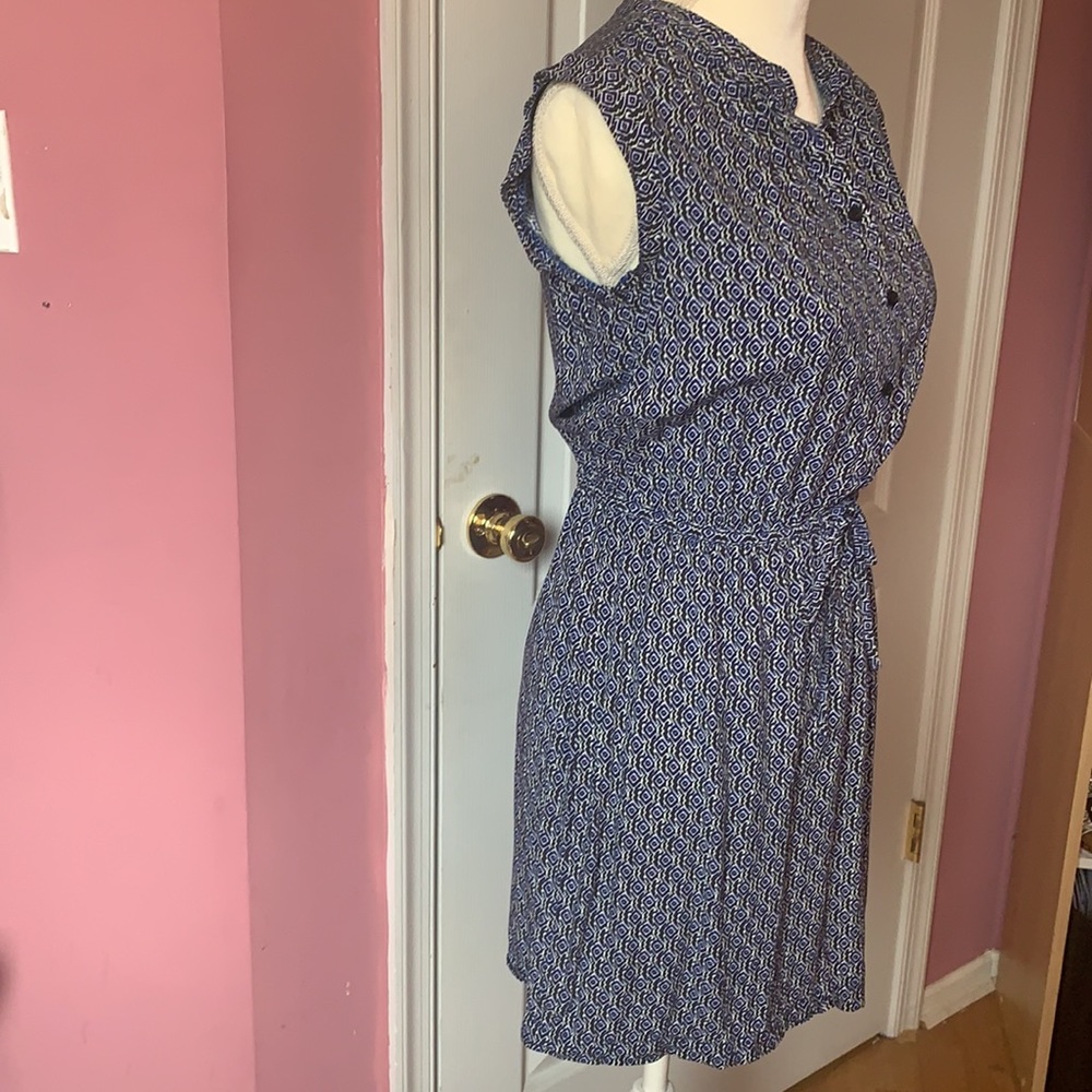LOFT Aztec print mini sleeveless dress elastic waist buttoned front size XSP - Picture 5 of 10